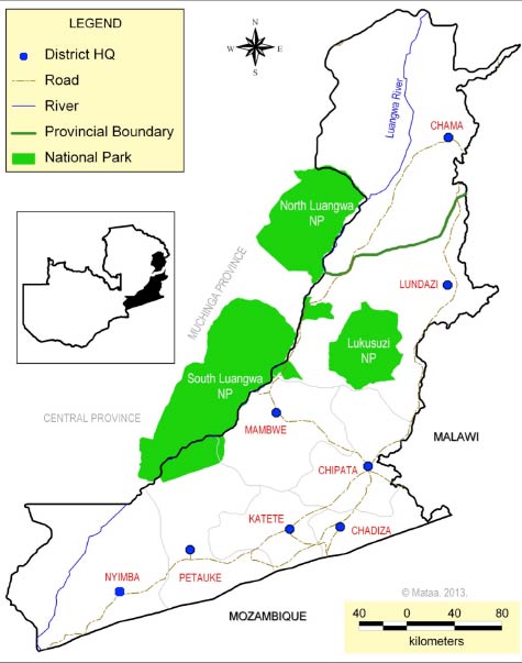 Map of study site in Zambia